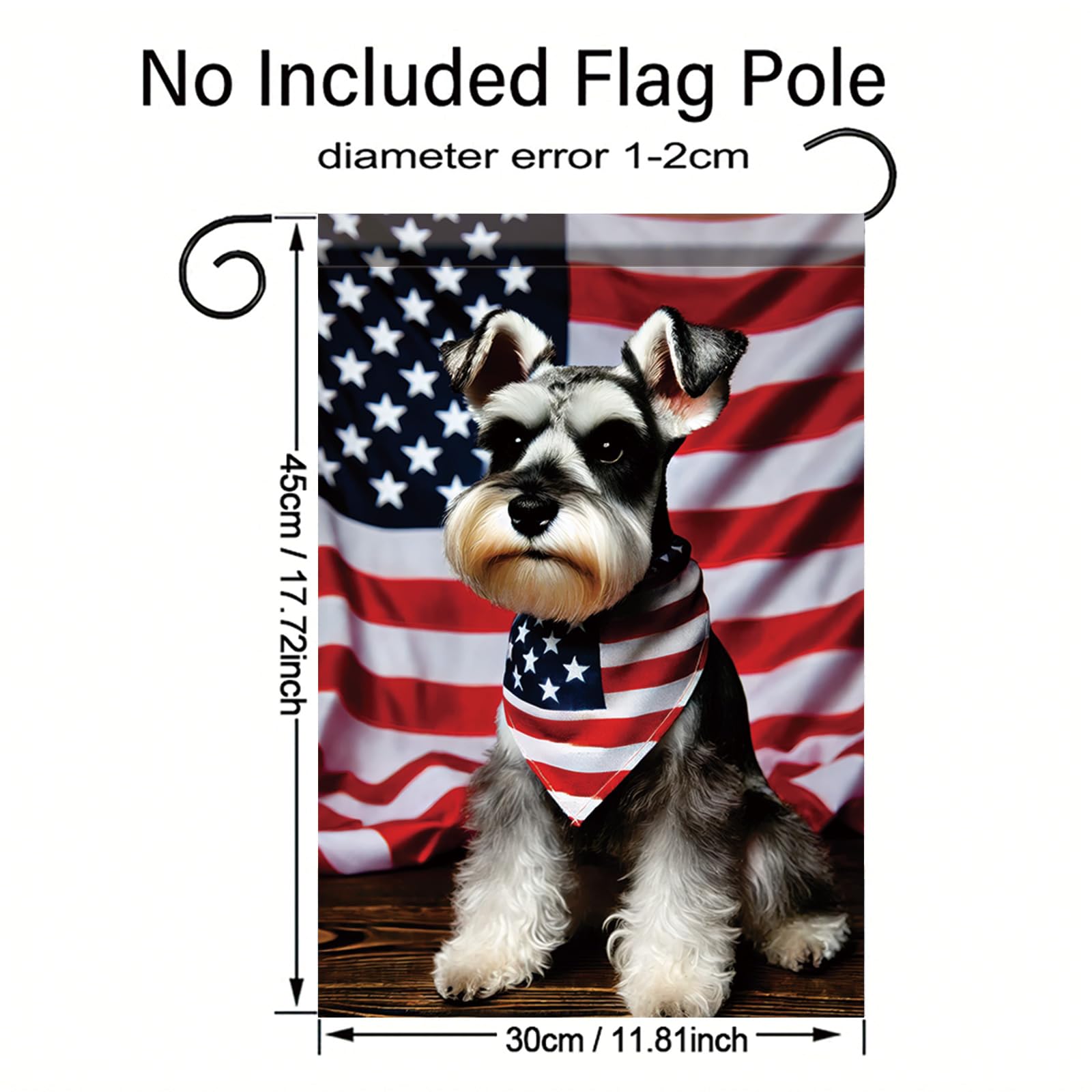 Starlit Patio outdoor flag enhances seasonal decor with a friendly Schnauzer motif.