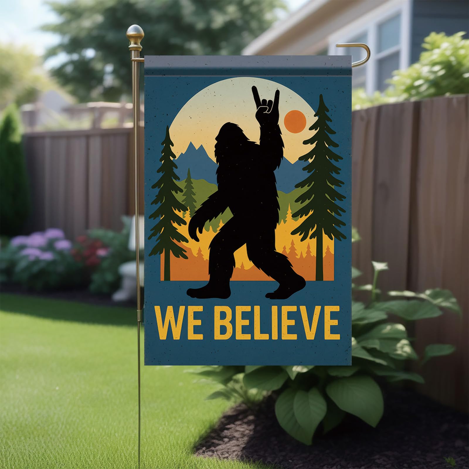 Starlit Patio porch lawn flag adds seasonal humor to outdoor spaces.