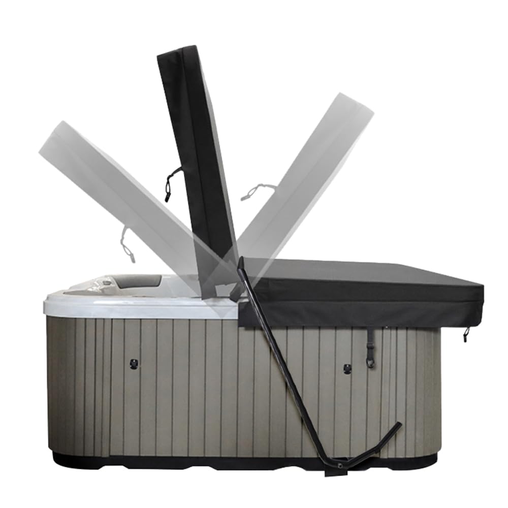 Starmist hot tub cover lift bar front view for easy lid lifting