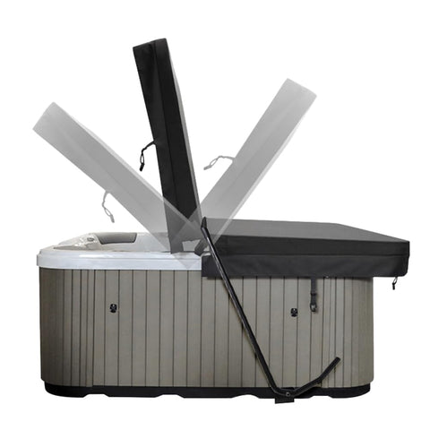 Starmist hot tub cover lift bar front view for easy lid lifting
