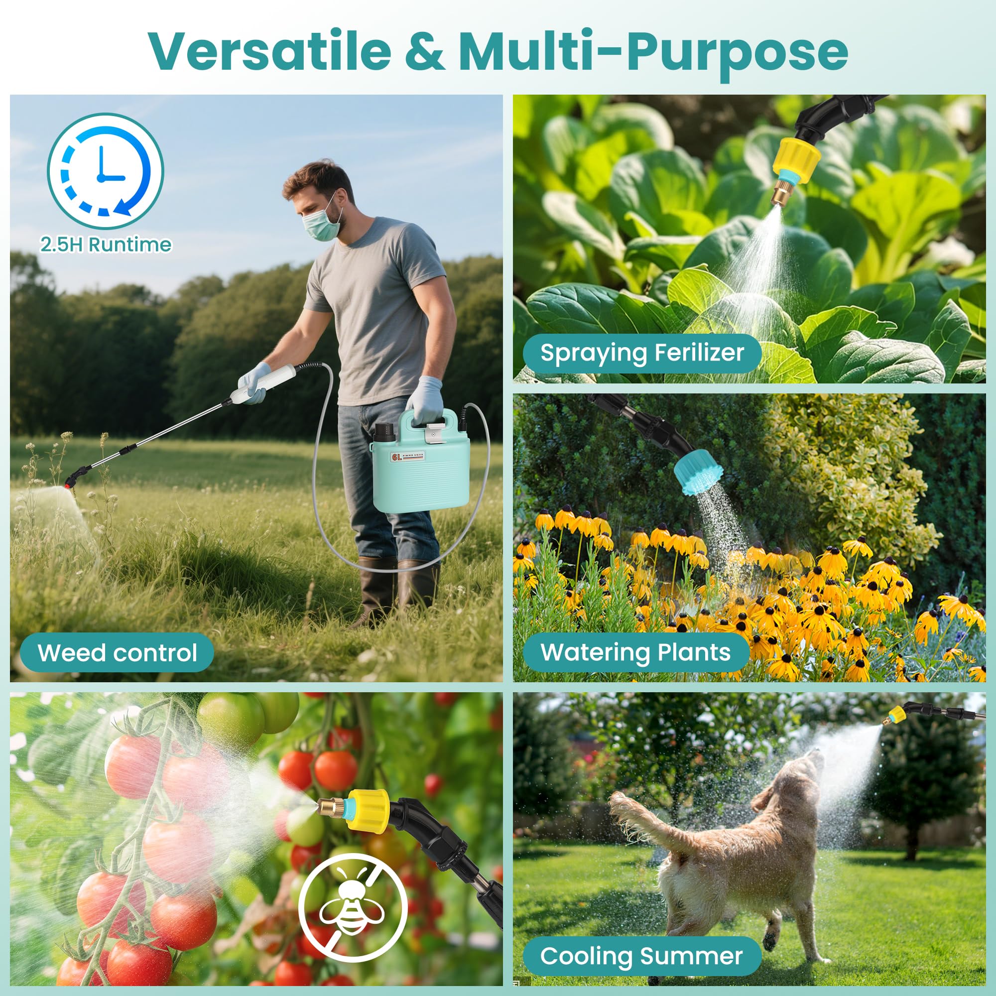 Starotatess backpack sprayer worn on the back for comfortable extended use.