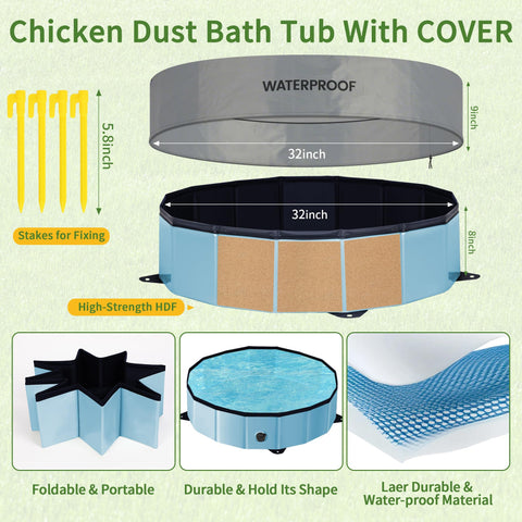 Starotatess chicken dust bath tub PVC walls hold shape under heavy use