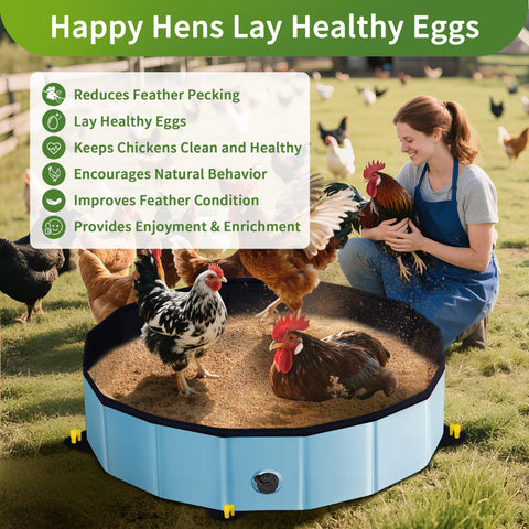 Starotatess chicken dust bath tub waterproof interior for easy cleaning