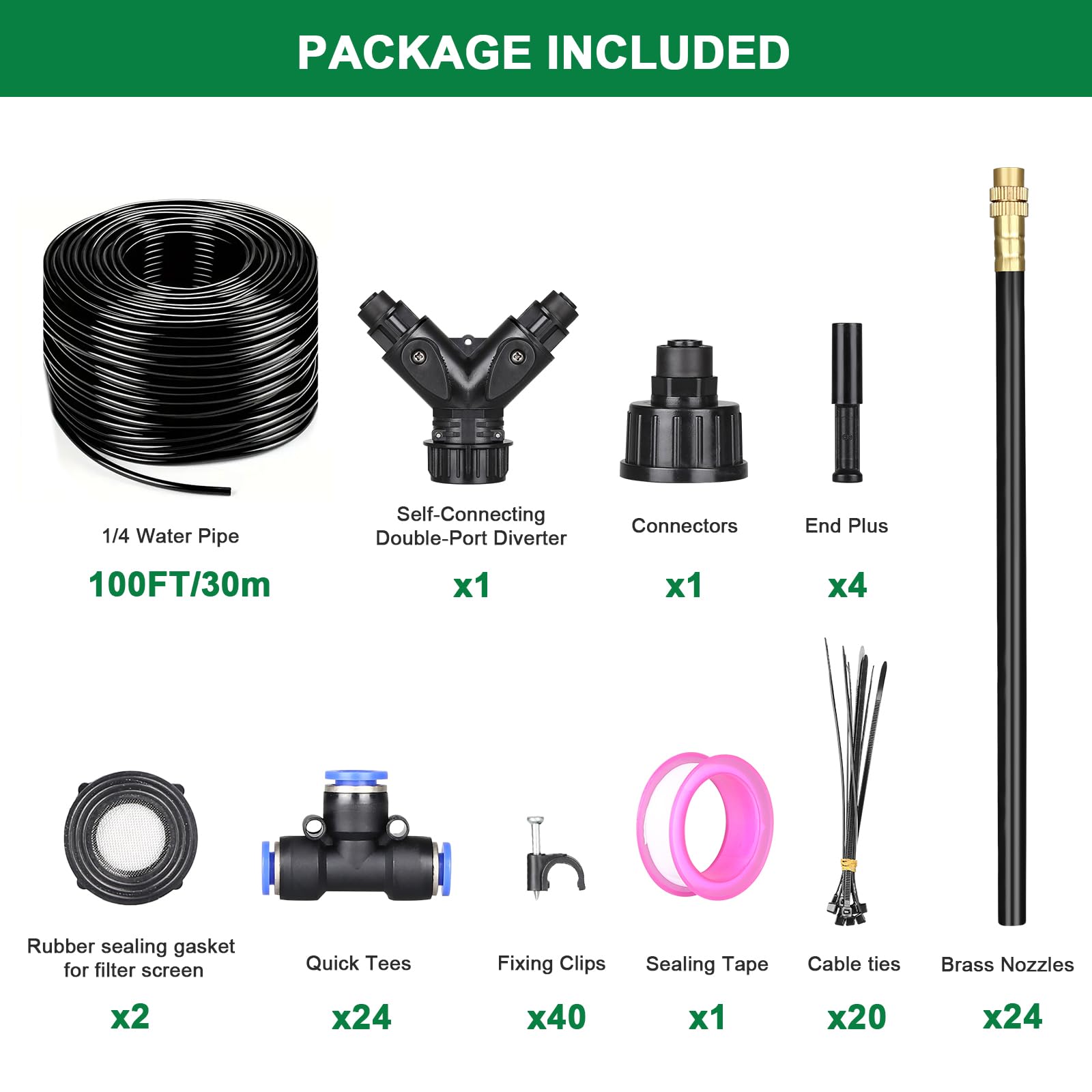 Starrey copper nozzles adjust 360-degree for versatile plant watering.