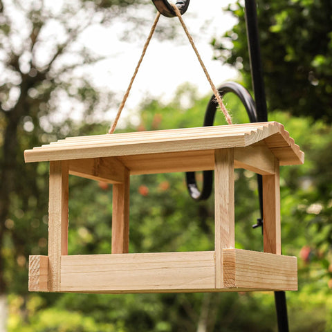 STARSWR Bird Feeder Outdoor dimensions ten point five by seven point five by seven point five inches.