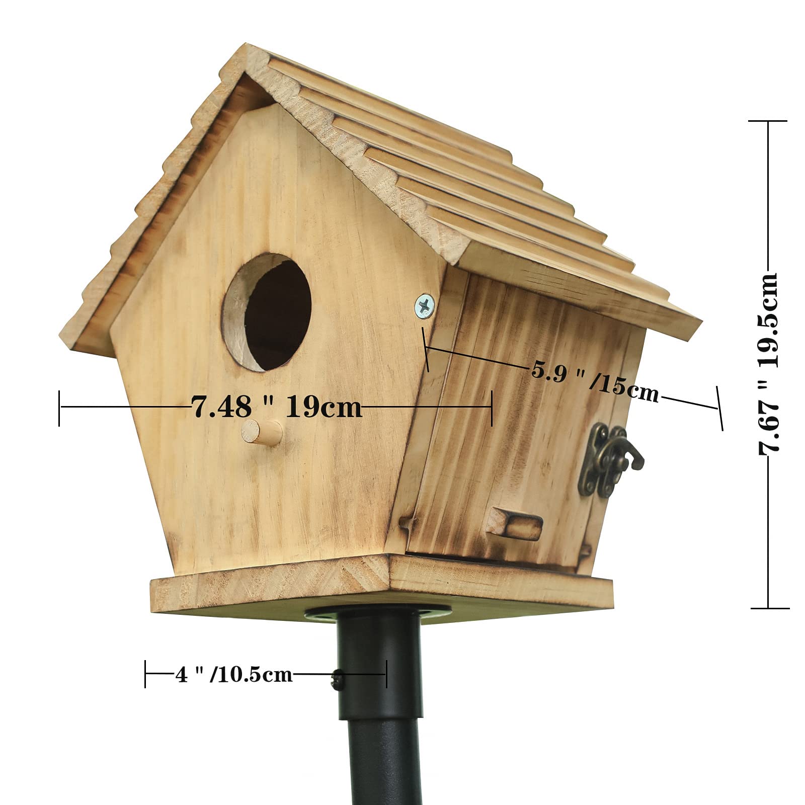 STARSWR Bird House crafted from durable wood for outdoor durability.