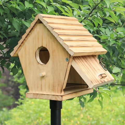STARSWR Bird House shows a wide bottom for stable interior space.