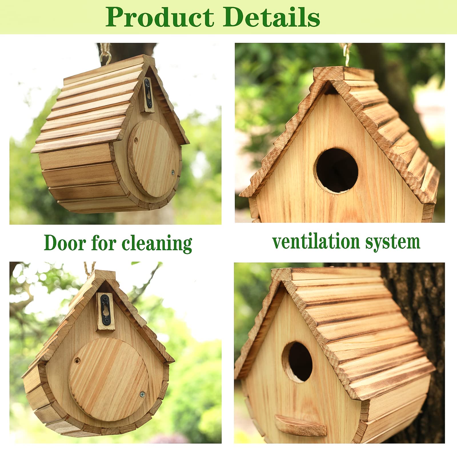 STARSWR Bird House back door enables easy interior cleaning