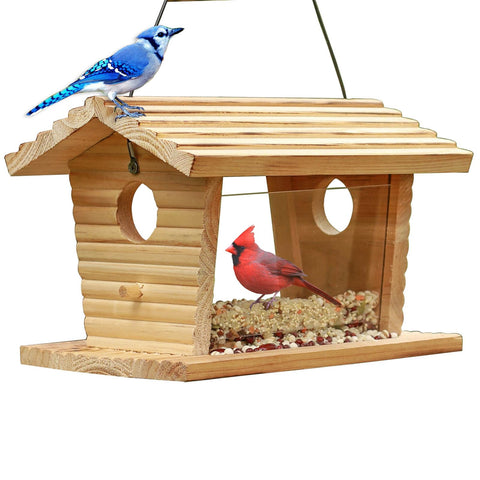 STARSWR Bluebird Feeder front view invites cardinals and finches to feed up close