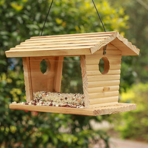 STARSWR Bluebird Feeder hanging rope setup shows easy placement on a tree or porch