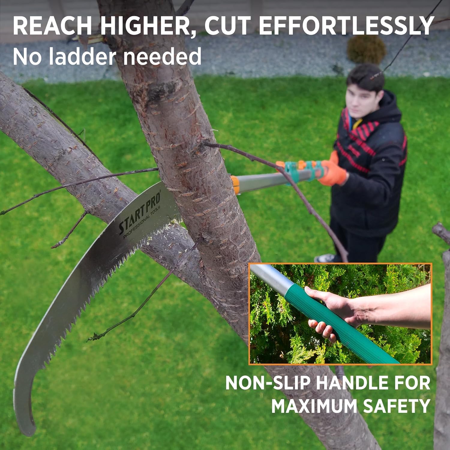 Ladder-free pruning with StartPro high-reach tool