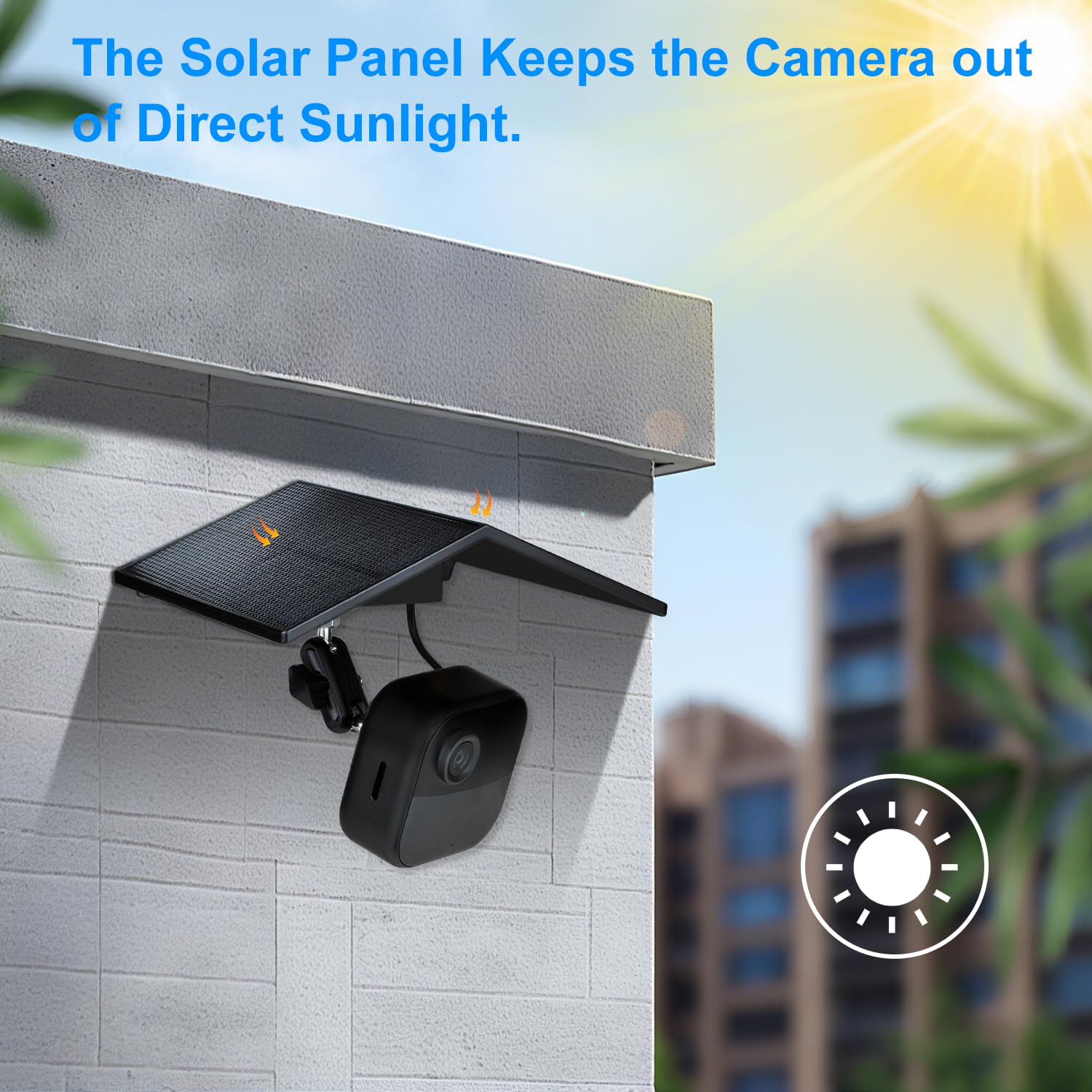 Rechargeable battery in StartVision solar panel keeps Blink cameras powered longer.