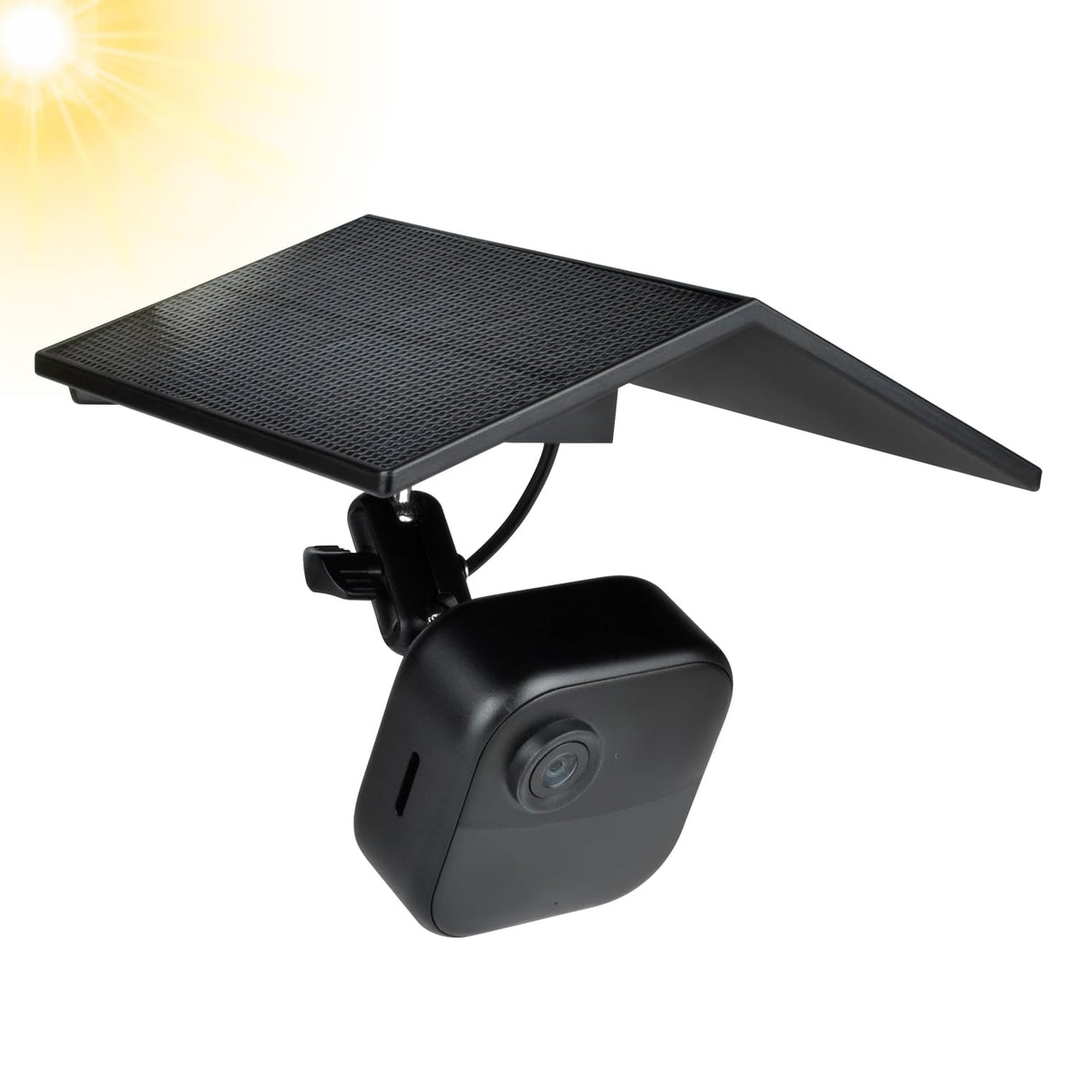 StartVision solar panel roof design protects Blink Outdoor cameras from weather.