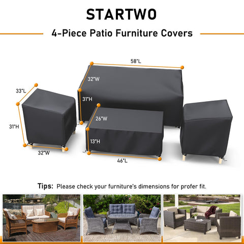 STARTWO chair cover 33in shields chairs from dirt and UV damage.