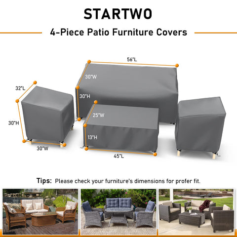 STARTWO chair cover side view shows snug fit and weather resistance.
