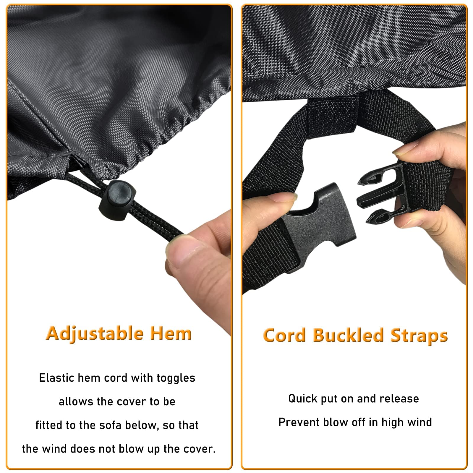 STARTWO loveseat cover 56l-30w-30h shields cushions from rain and dust.