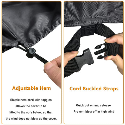 STARTWO loveseat cover 56l-30w-30h shields cushions from rain and dust.