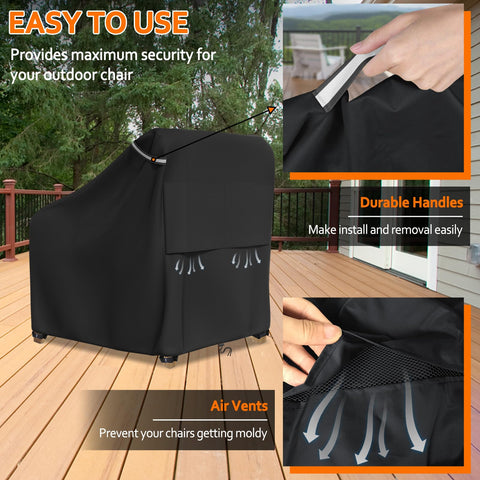 STARTWO cover fits chairs up to 32W x 37D x 36H for versatility.