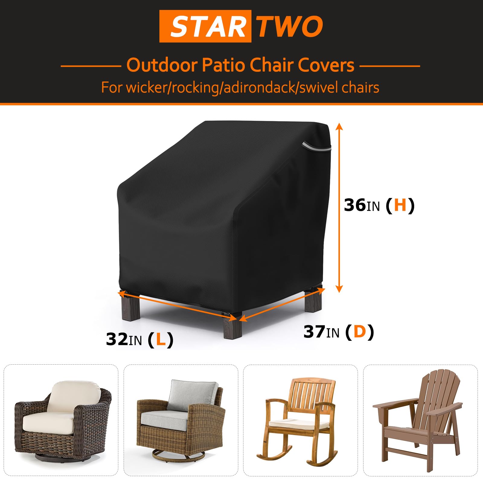 STARTWO chair cover with vents reduces condensation and cushion dampness.