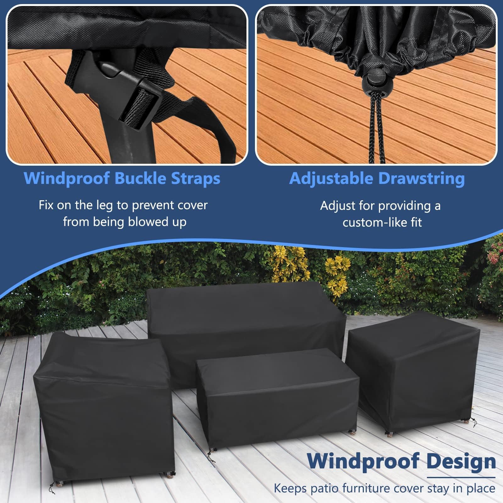 STARTWO tear-resistant fabric withstands wind and sun exposure.