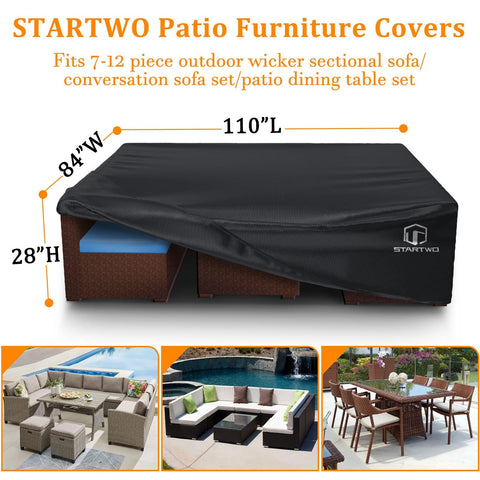 STARTWO patio cover UV protection shields furniture from sun damage.