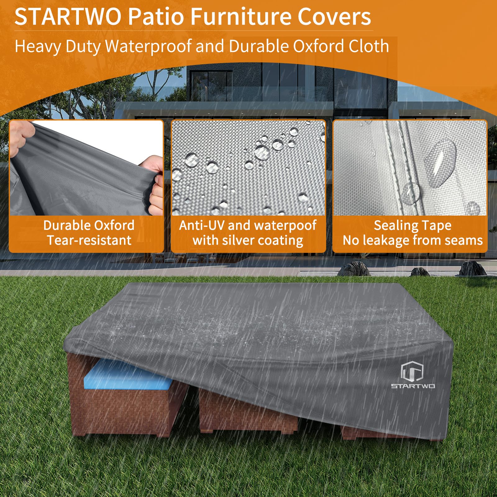 STARTWO windproof straps keep the cover securely in place on windy days.