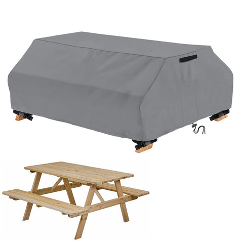 STARTWO picnic table cover on patio protects a 6 ft table.
