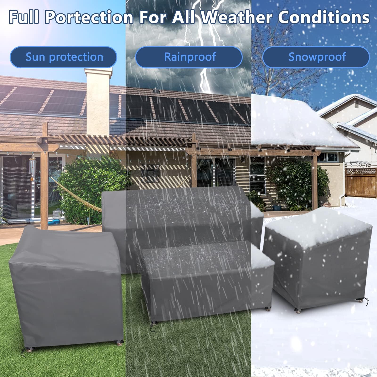 STARTWO buckle and drawstring secure the wind-proof cover on chairs