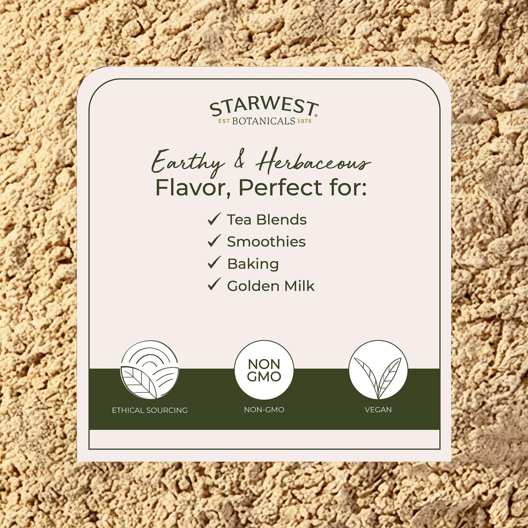 Kosher-certified Starwest Ashwagandha powder ideal for smoothies.