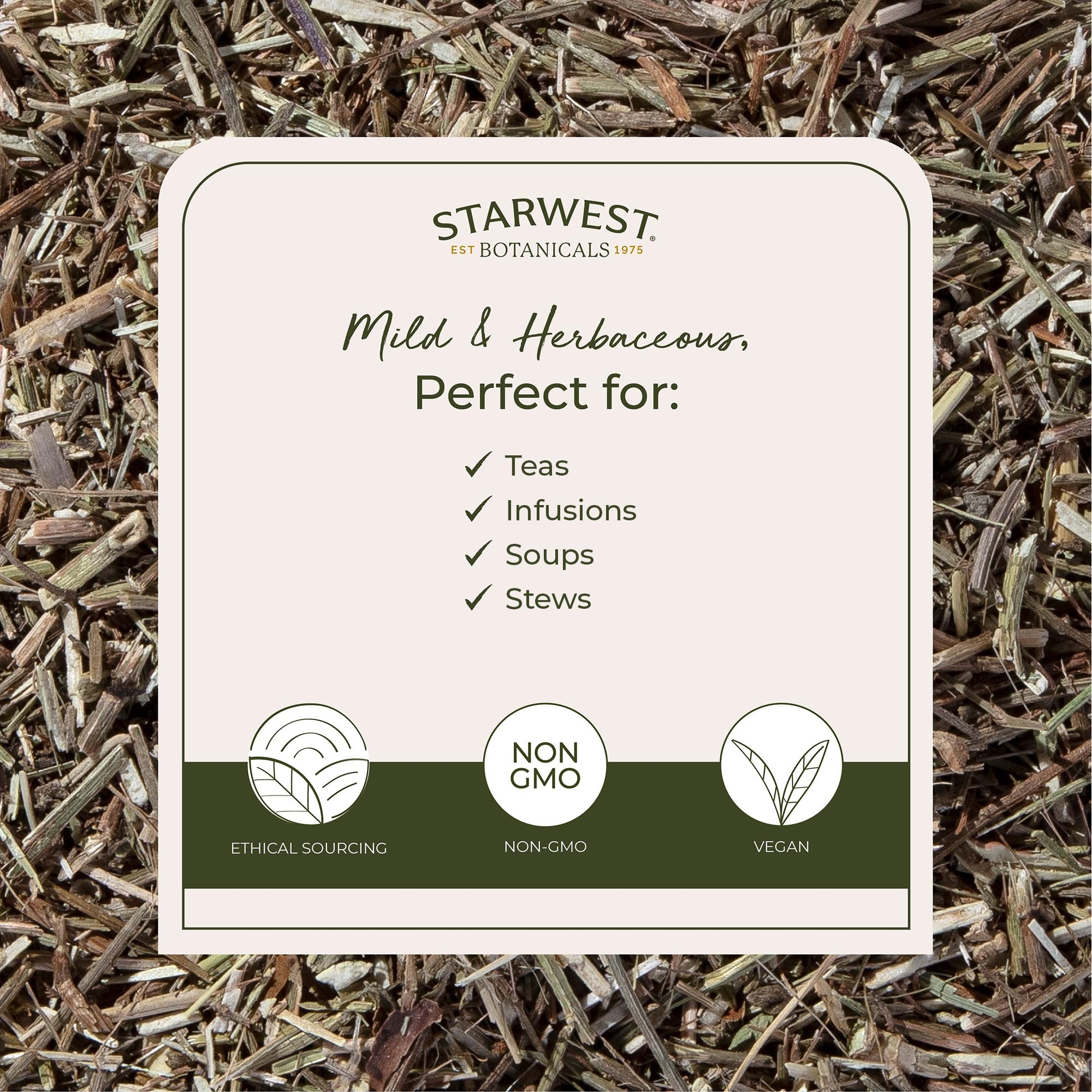 Starwest Botanicals vervain floral aroma during steeping depicted in a cup.
