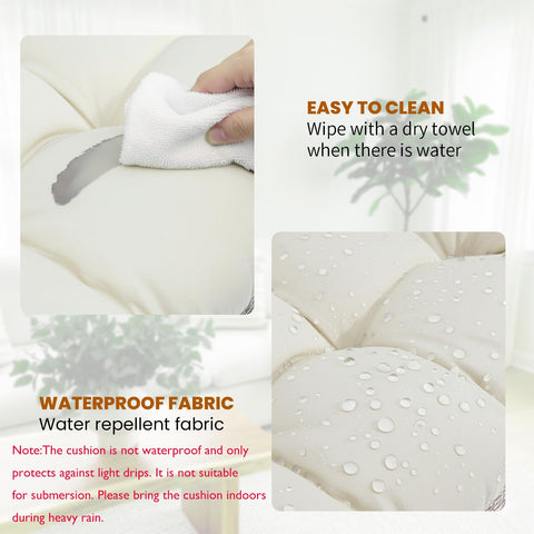 STAYDEN Egg Chair Cushion back view with non-slip strip and straps.