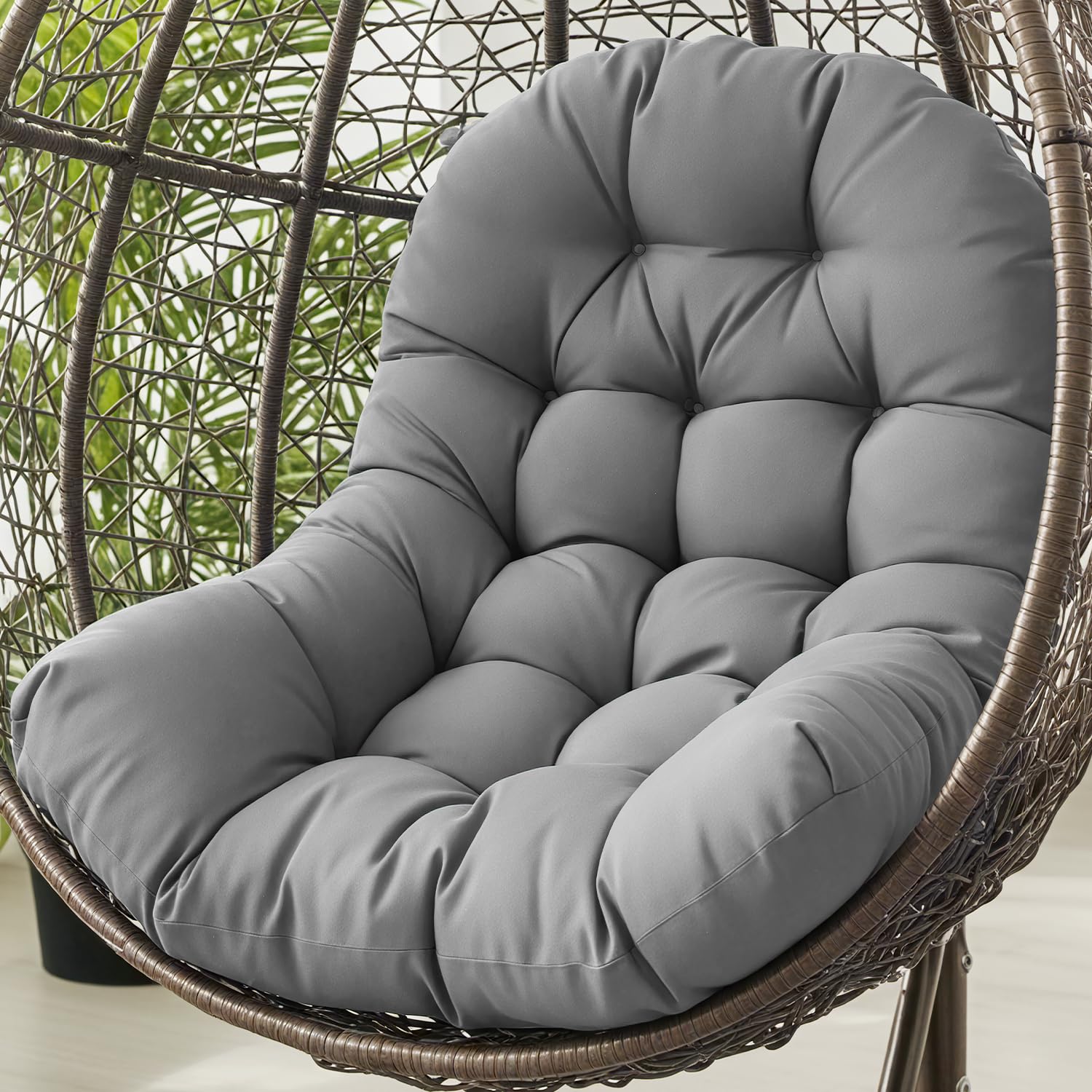 STAYDEN egg chair cushion closeup stitch demonstrating interior stability