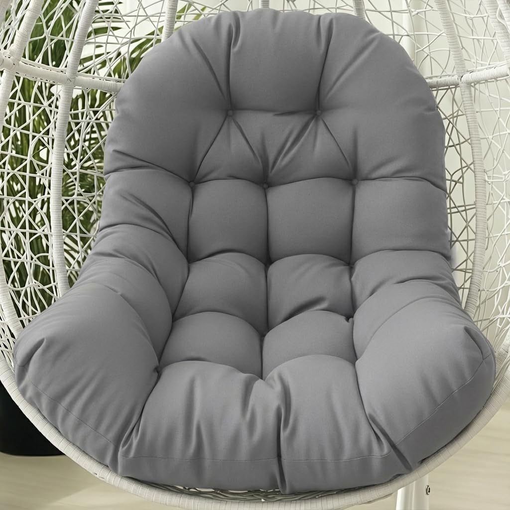STAYDEN egg chair cushion full view showing generous 47x35x6 size for outdoor lounging