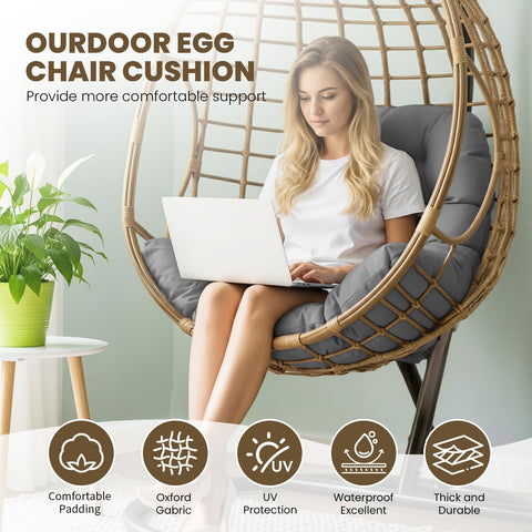 STAYDEN egg chair cushion underside non-slip texture keeping cushion in place