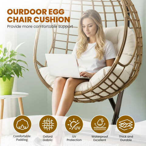 STAYDEN Egg Chair Cushion vacuum-sealed packaging for compact delivery.
