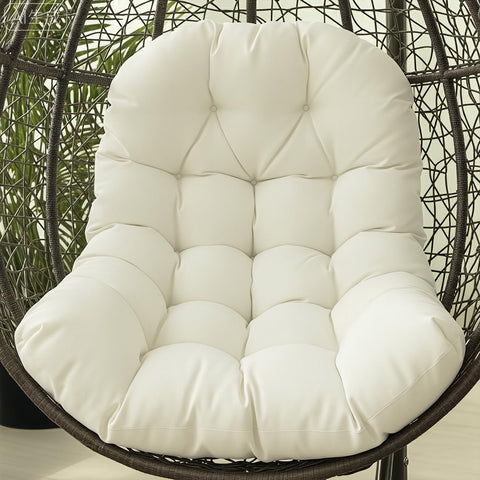 STAYDEN Egg Chair Cushion white front view for outdoor lounging comfort.