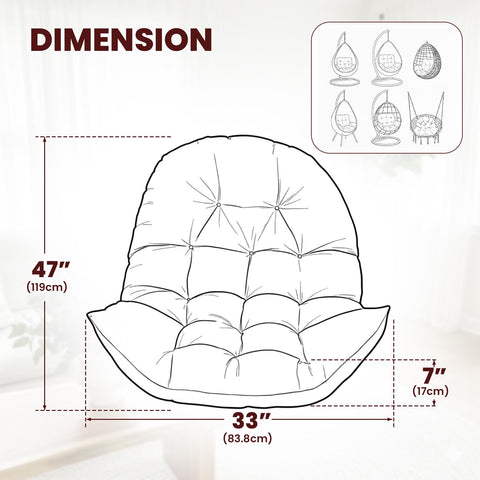 STAYDEN cushion features non-slip back with strap system