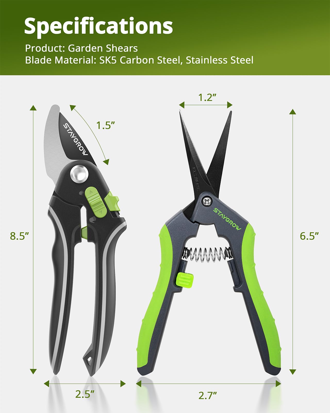 STAYGROW 2-pack offers versatile pruning options for home gardens.