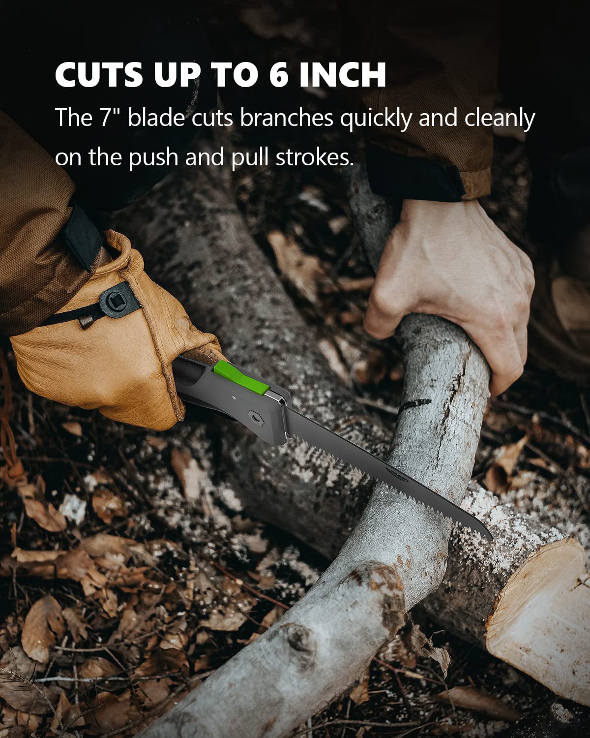 STAYGROW compact handle close-up communicates comfortable grip during extended use.