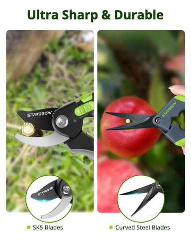 StayGROW curved-6-5 blades ideal for tight spaces and bonsai trimming.