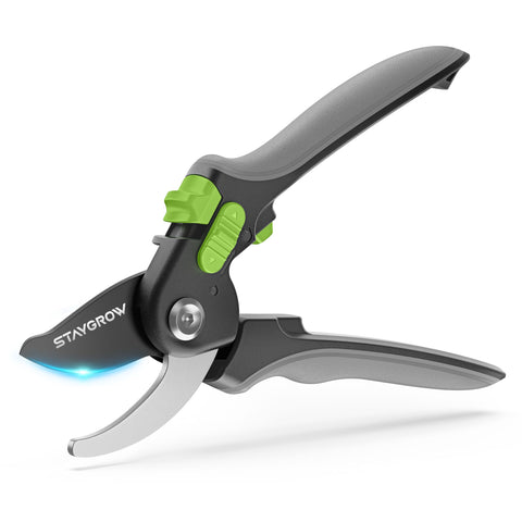 STAYGROW pruning shears blade close-up for precise pruning