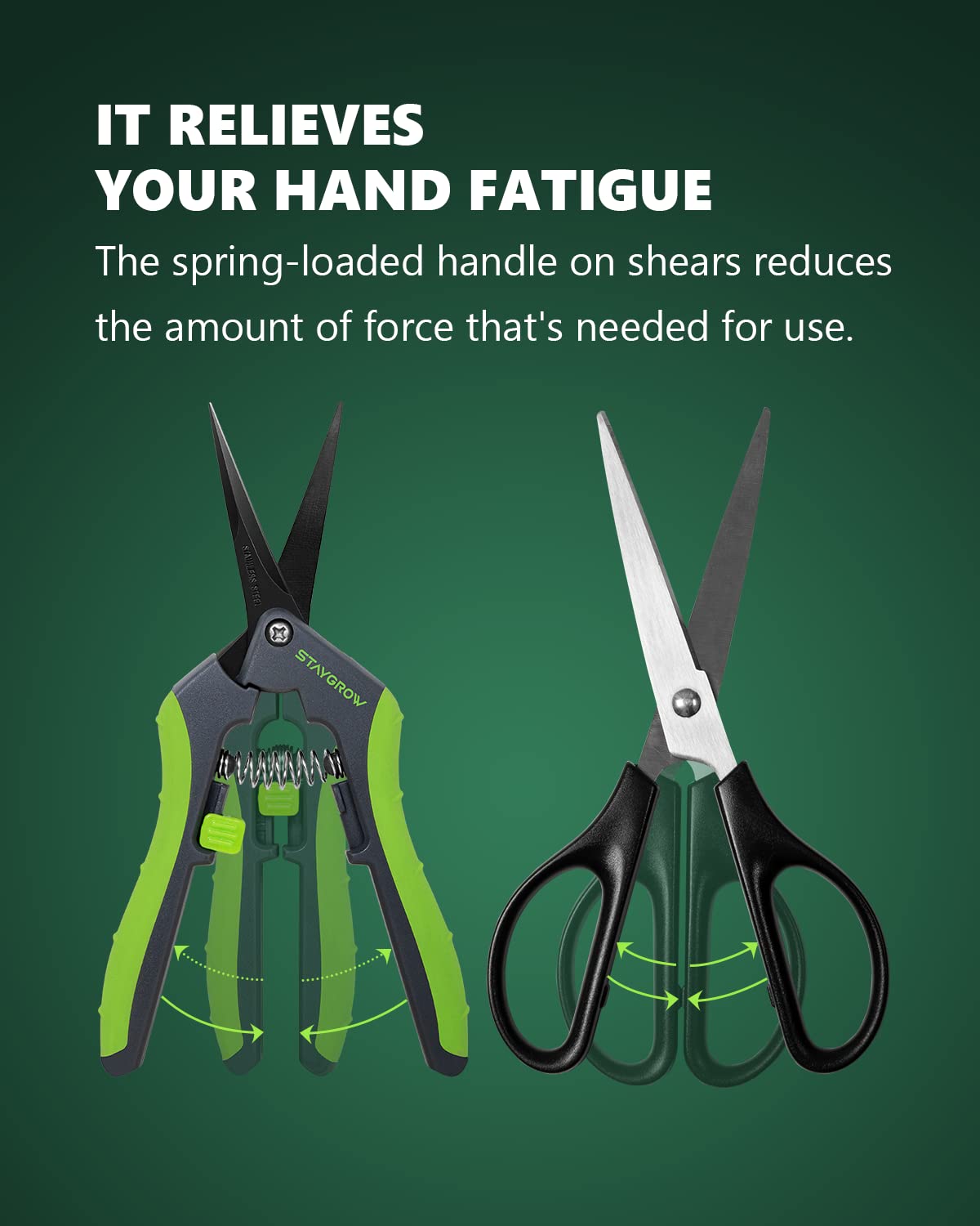 StayGROW curved-blade pruning shear close-up ideal for shaping and bonsai trimming