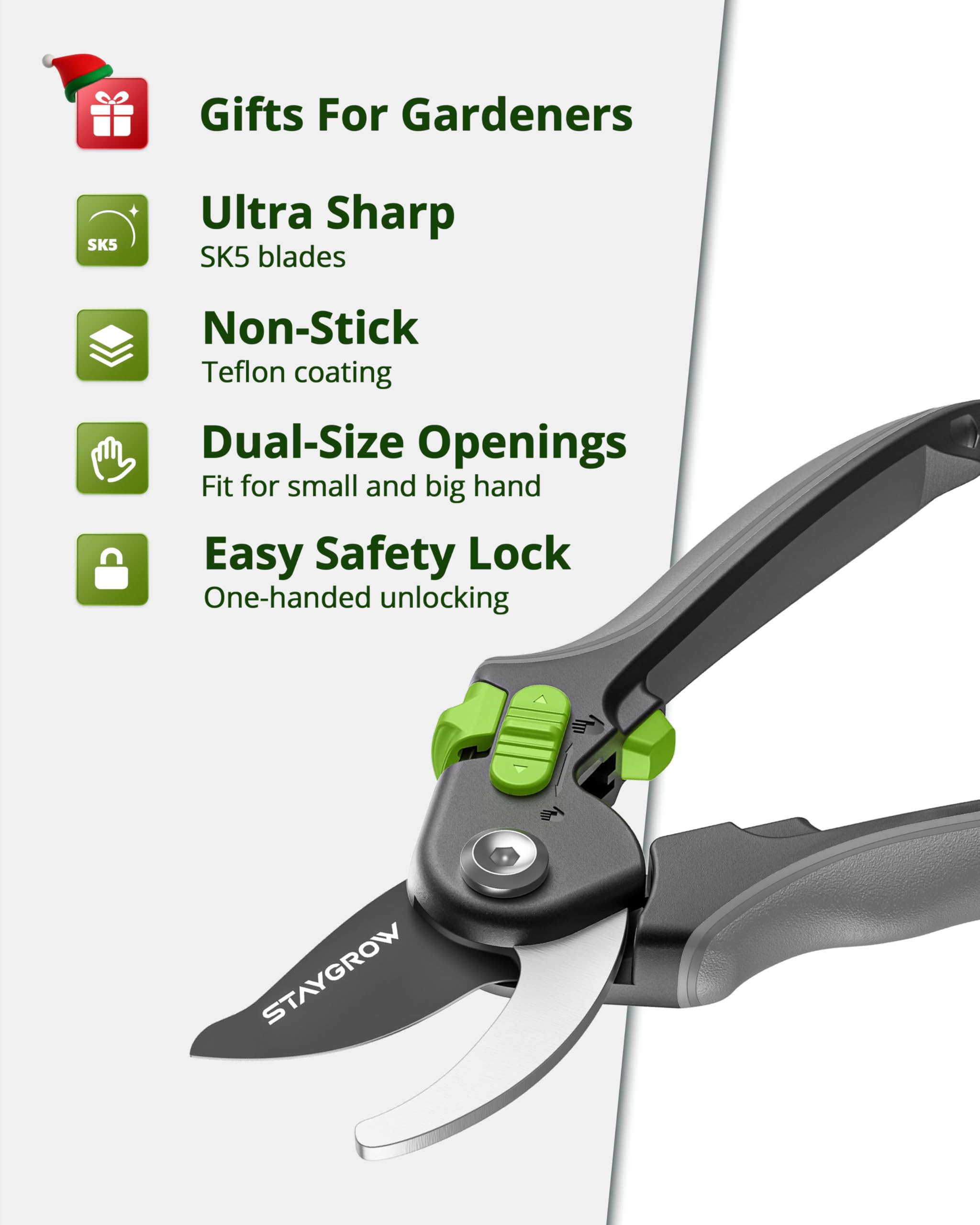 STAYGROW pruning shears premium spring for smooth action
