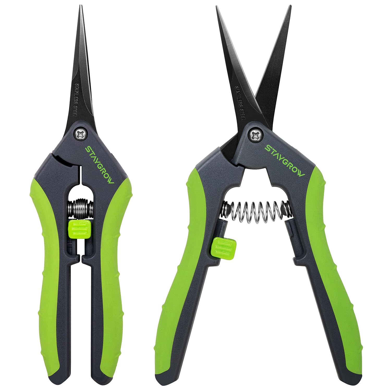 StayGROW straight-blade pruning shear close-up for precise cuts on small stems