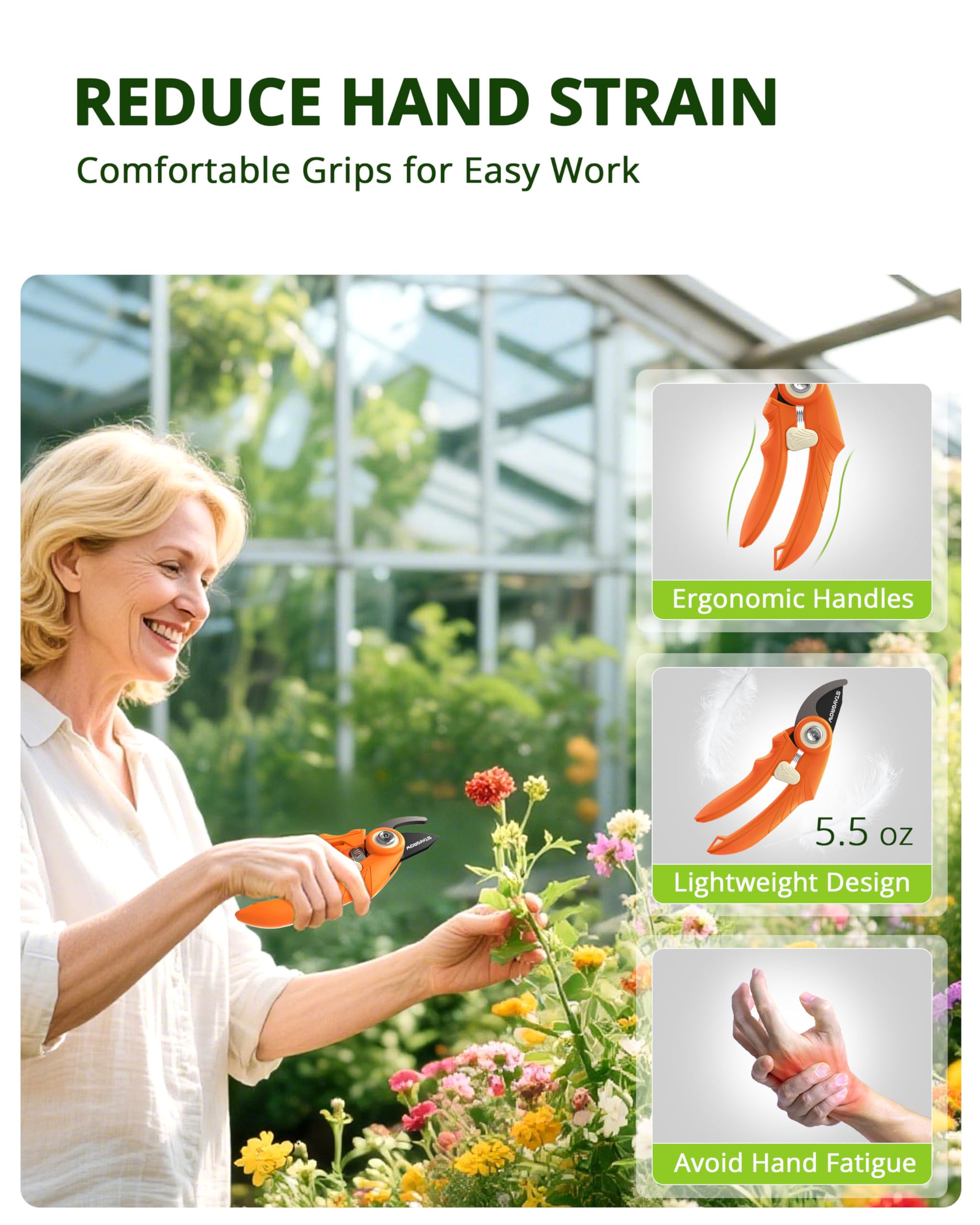 STAYGROW pruning shears ideal for versatile tasks in vegetables, fruit, and ornamentals.