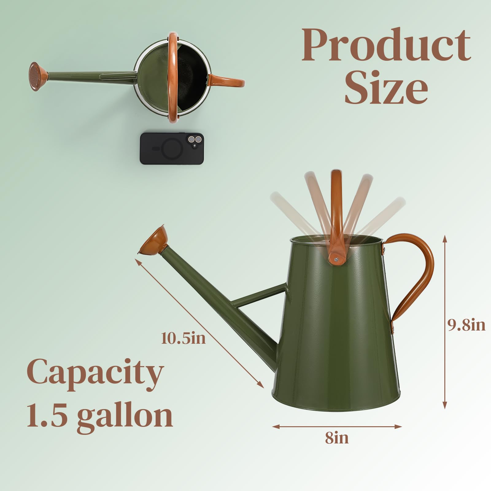 Stdemarzo one-point-five-gallon watering can ideal for light to moderate garden tasks.
