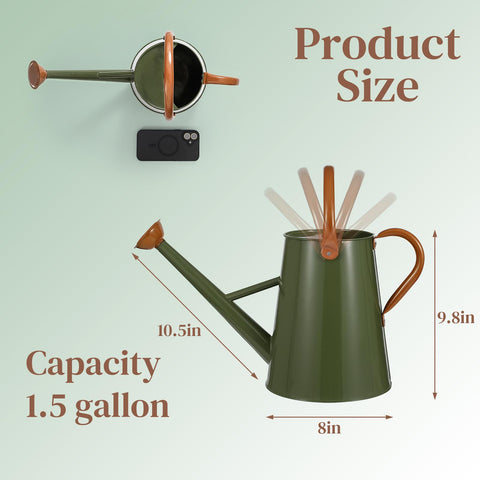 Stdemarzo one-point-five-gallon watering can ideal for light to moderate garden tasks.