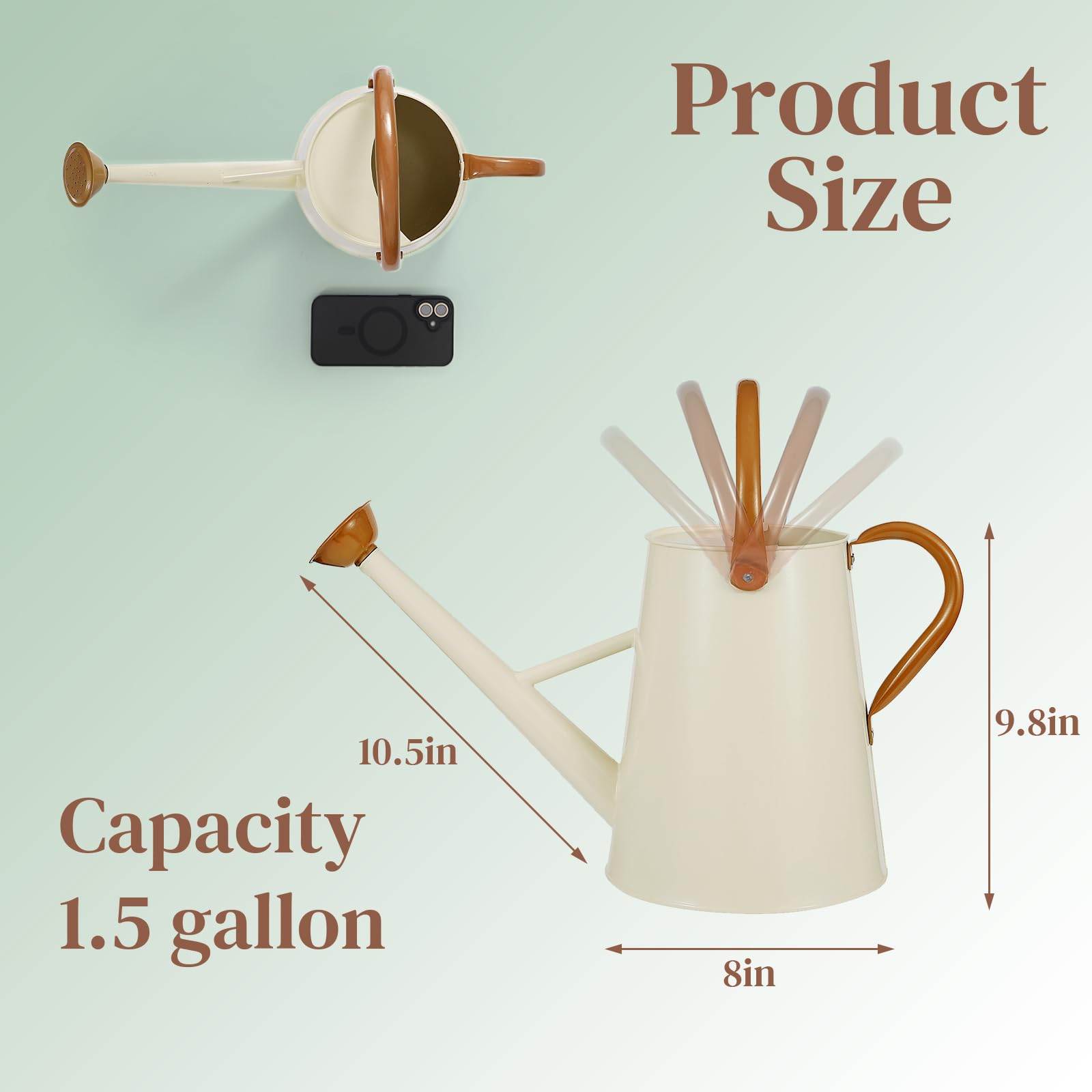 Stdemarzo 1.5-gallon capacity reduces refills for larger plants and busy gardens.