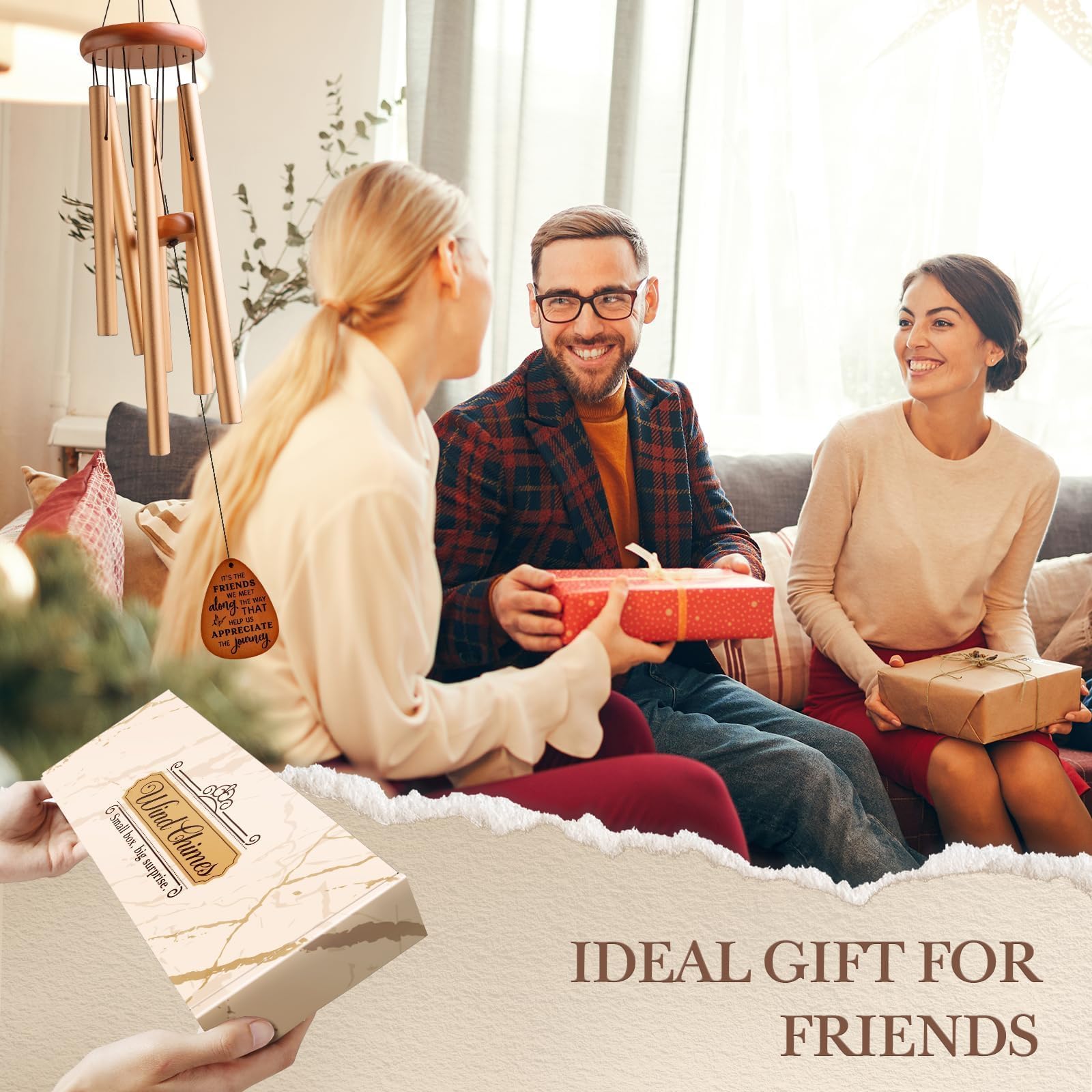 SteadStyle BFF wind chime with gift box is ready for gifting.