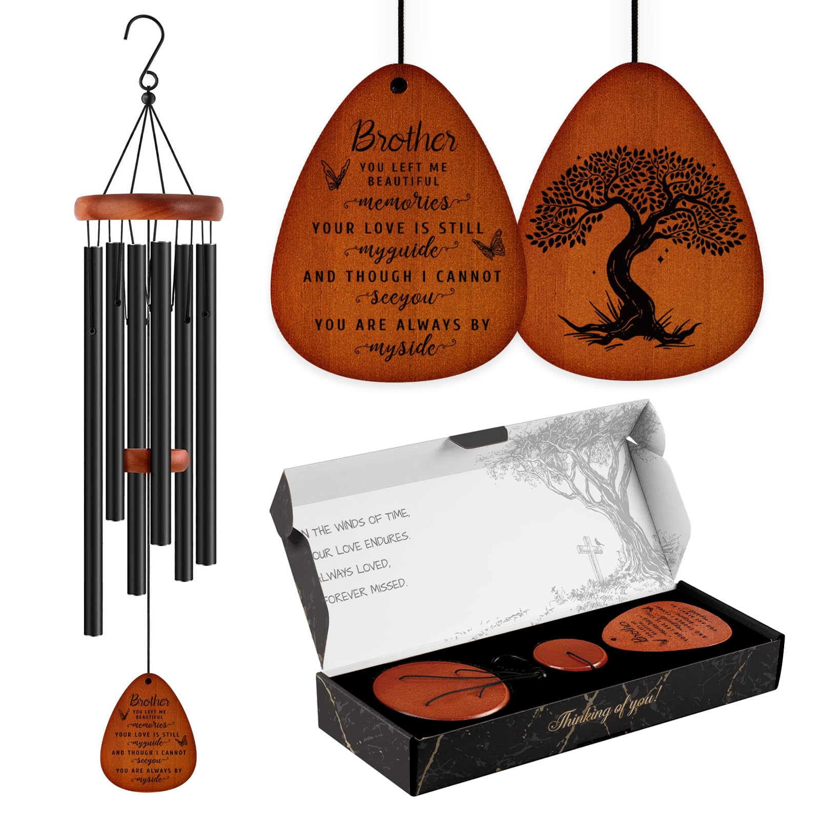 SteadStyle memorial wind chimes with premium wood for enduring garden memories.